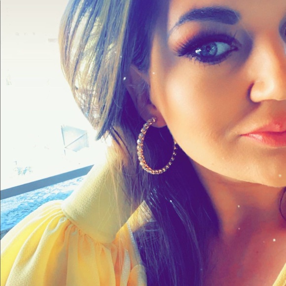 Luxury Big Diamond Round Hoop Earrings, NICE EARRINGS, CUTE EARRINGS - Picture 4 of 5